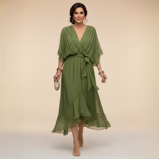 MARTA | CHIFFON JURK MET V-HALS