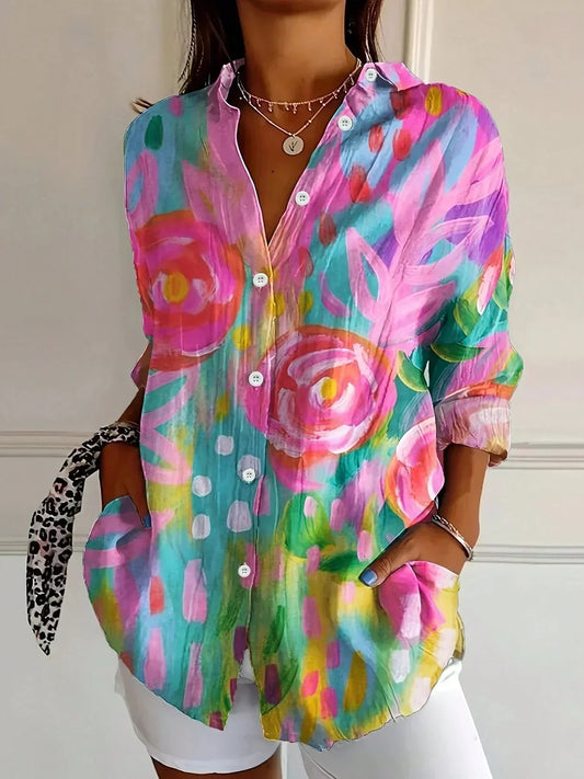 Rina | Blouse met kleurrijke print